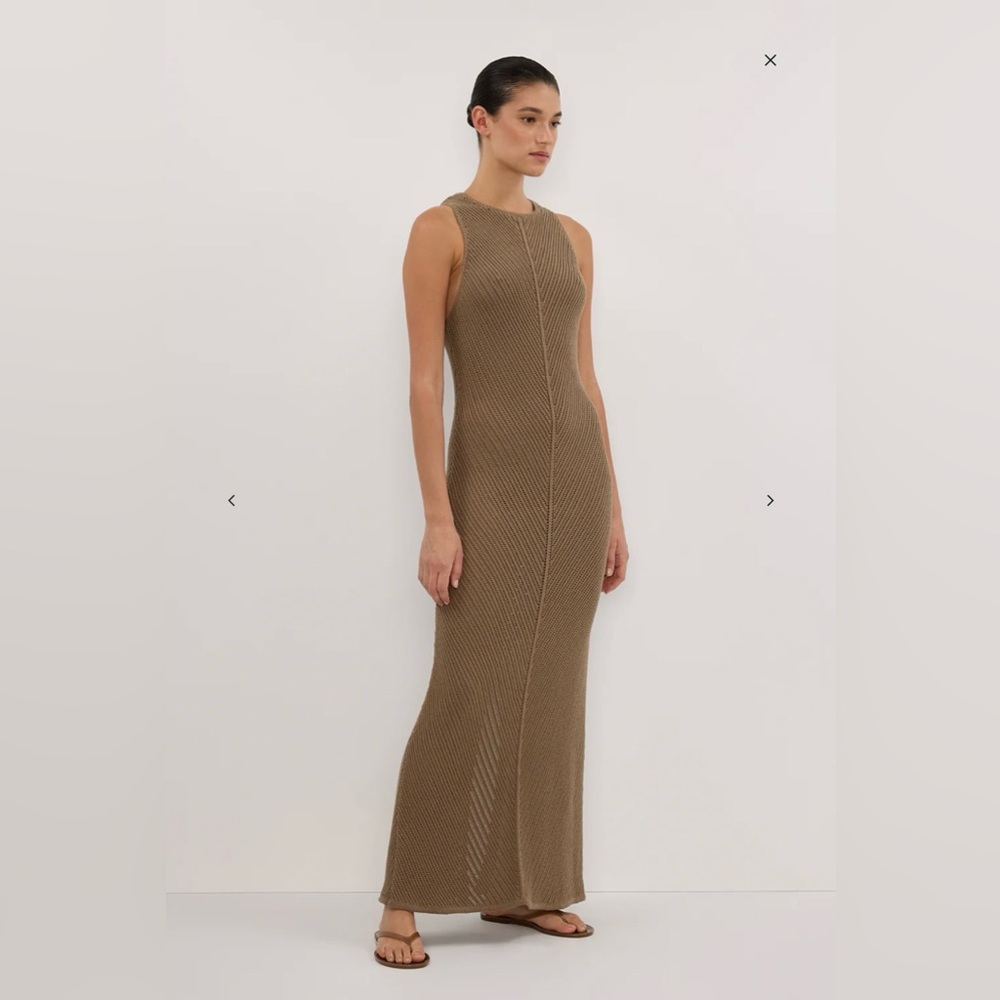 DISSH Brown Ribbed Maxi Dress - Picture 3 of 9